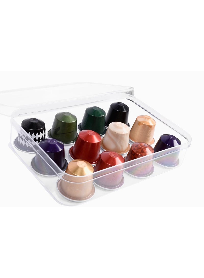 نسبرسو مزيج متنوع من كبسولات قهوة نسبريسو (10 كبسولة+2هديه ) في حامل صندوق أكريليك - Image 4